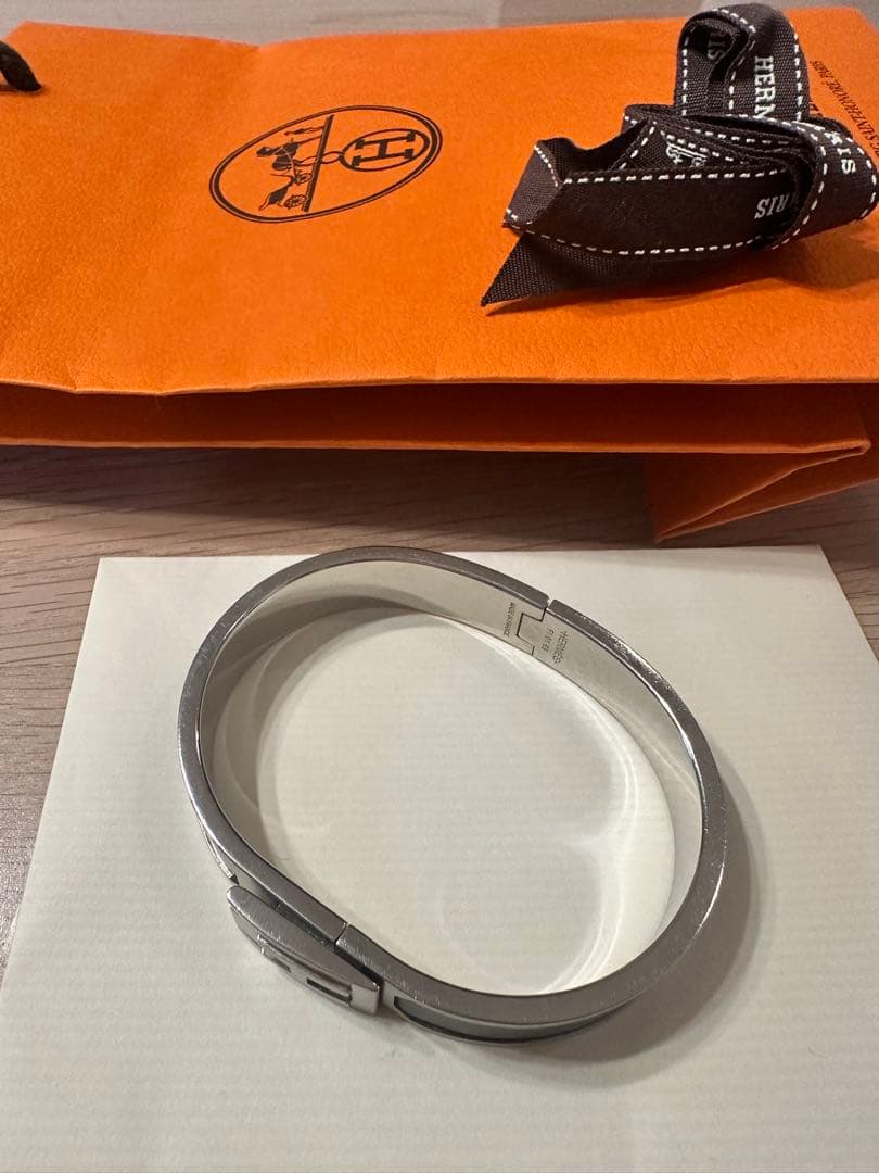 【KH8さま専用】HERMES シルバー ブラック バングルブレスレット