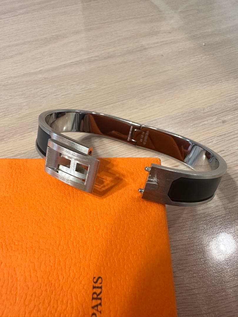 【KH8さま専用】HERMES シルバー ブラック バングルブレスレット