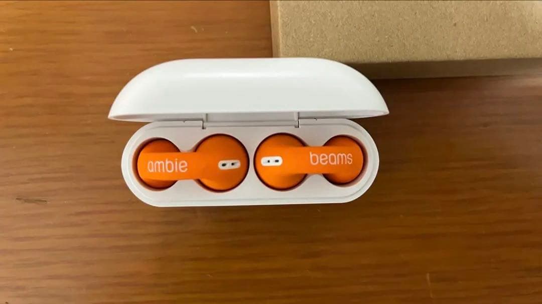ambie/beams ワイヤレスイヤホン　箱、説明書、充電ケーブル全部あり！