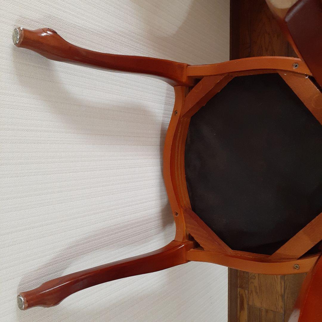 きいろ☆イタリア製輸入家具☆赤色系ダイニング猫足椅子☆アンティーク