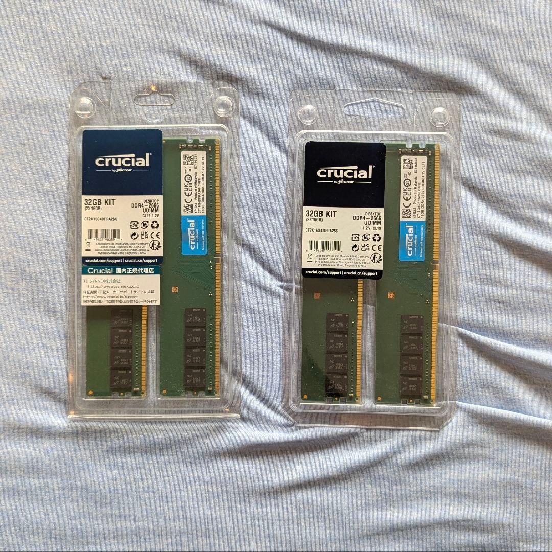 【単品可能】crucial ddr4-2666 16GBx4