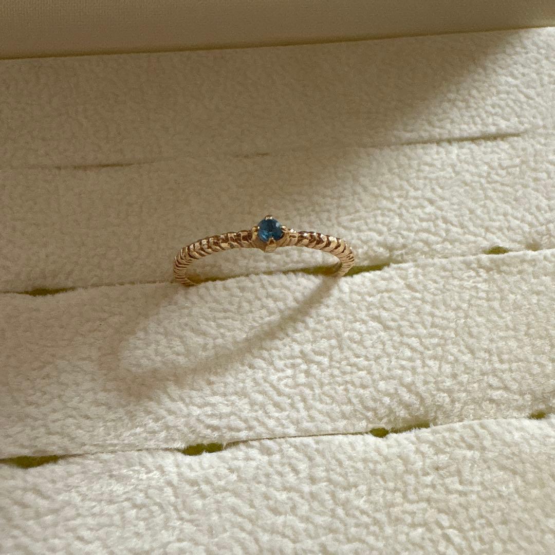 cloche ピンキーリング　ロンドンブルートパーズ