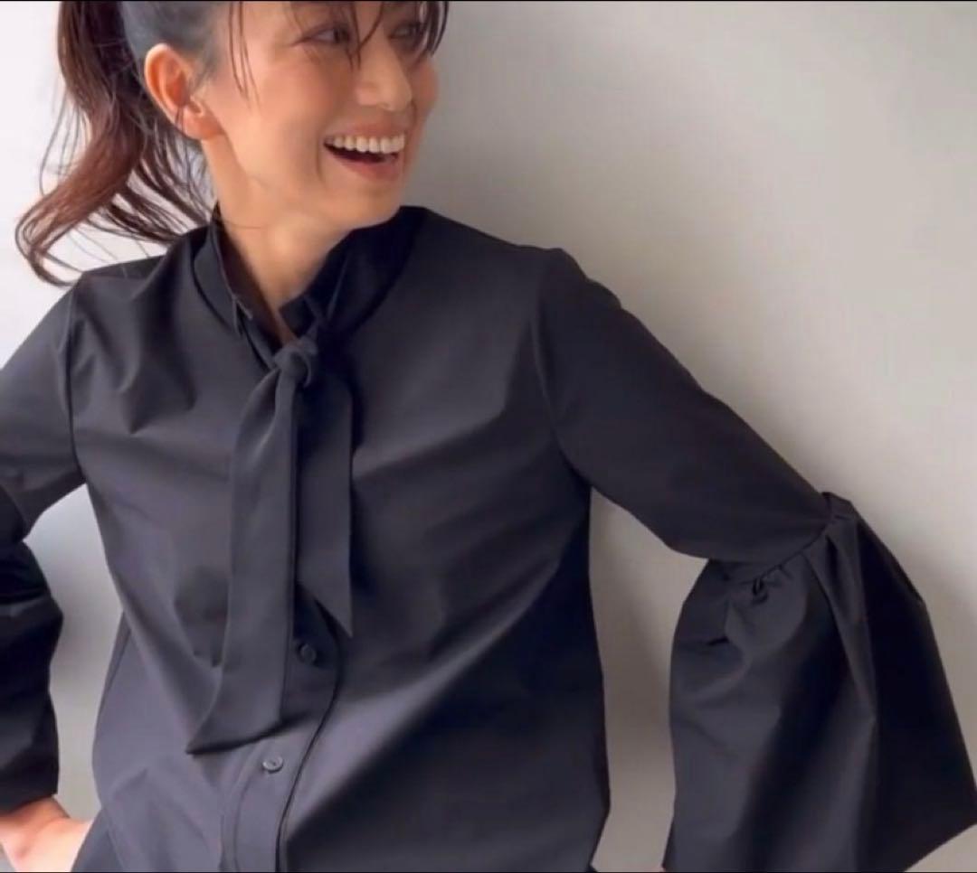 cccmalie シーマリー バルーンスリーブ長袖ブラウス 黒