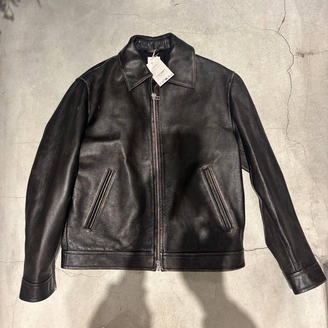 ZARAブラックレザーリラックスフィットジャケット