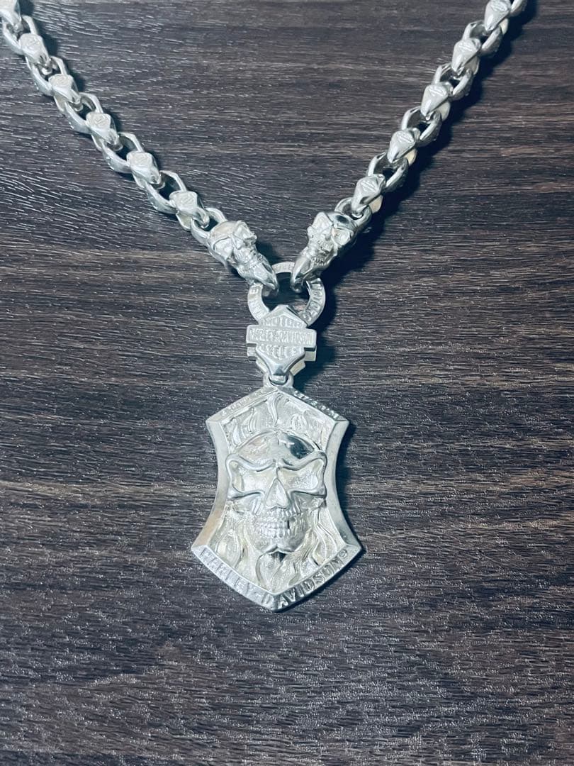 【早い者勝ち】VINTAGE メンズレトロS925銀のネックレス シルバースカル