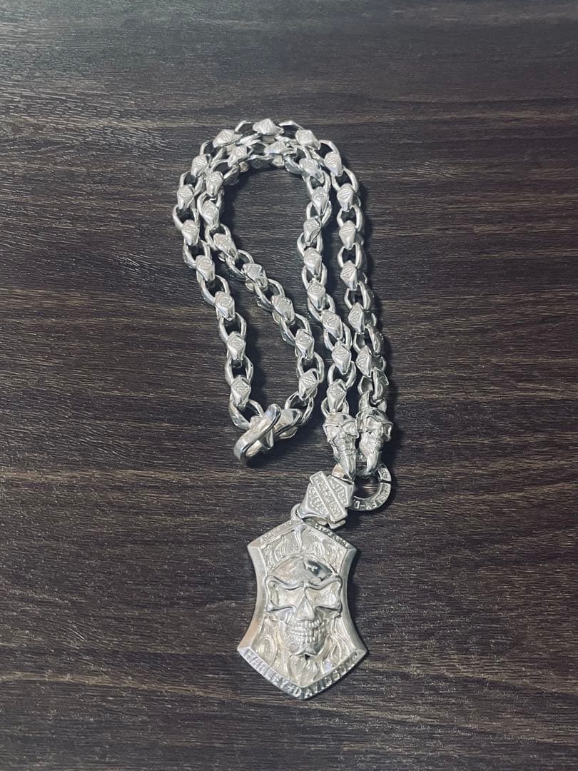 【早い者勝ち】VINTAGE メンズレトロS925銀のネックレス シルバースカル