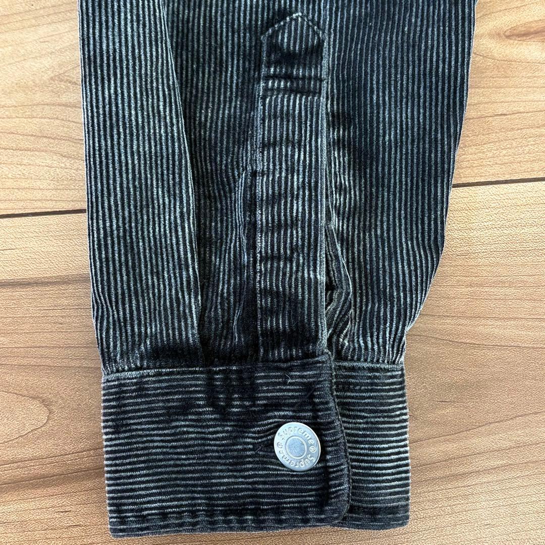 Supreme　Washed Corduroy　コーデュロイ シャツ　黒　Ｍ