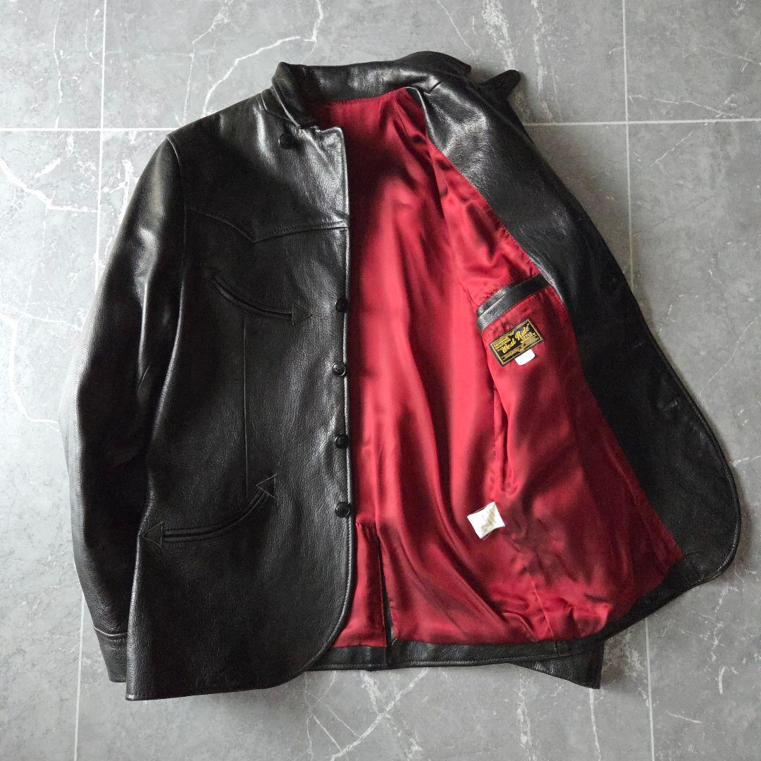 極上山羊革 ウエストライド レザージャケット 38 黒 テーラード バイカー