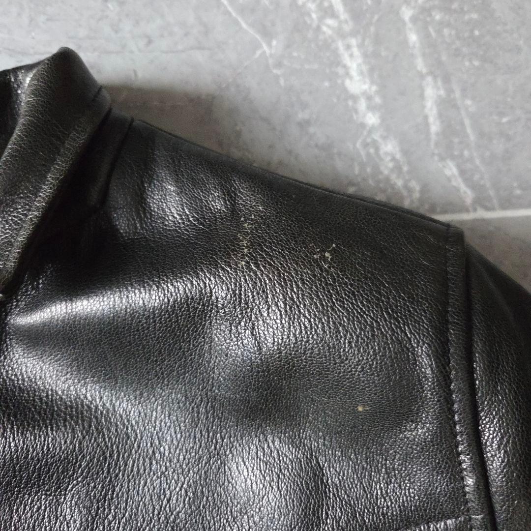 極上山羊革 ウエストライド レザージャケット 38 黒 テーラード バイカー