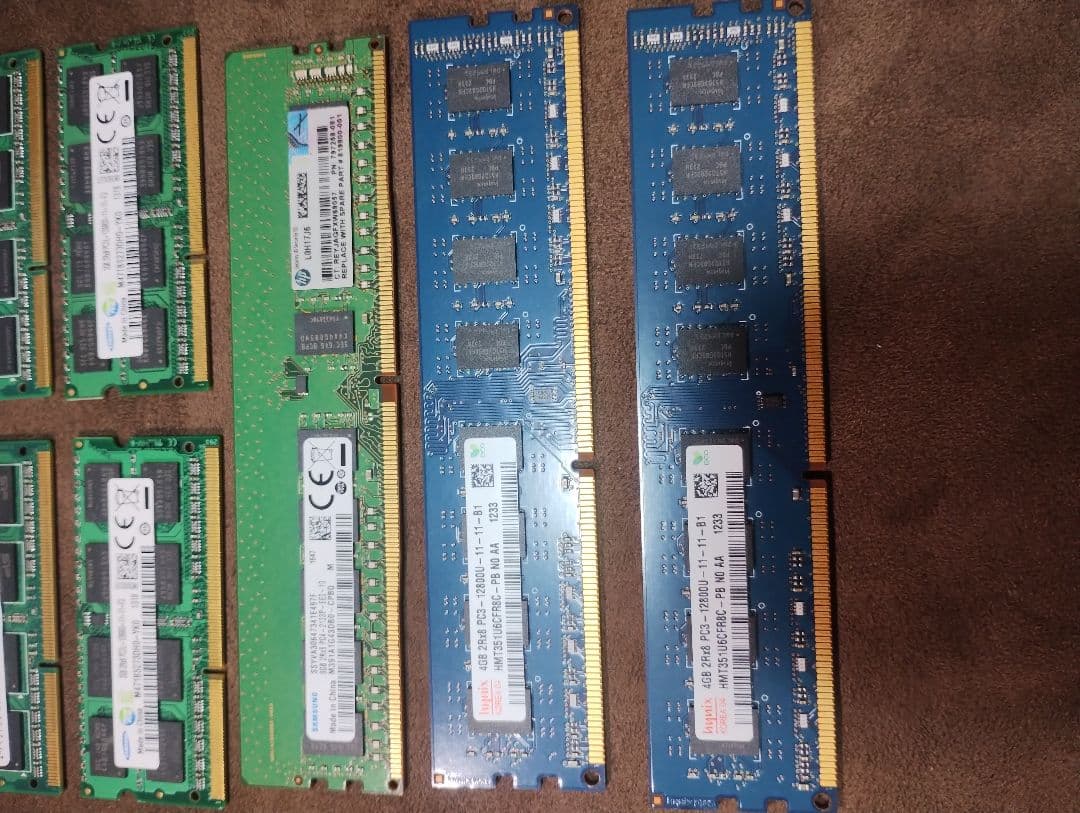 【ジャンク】PC用メモリ 9枚セット 計44GB