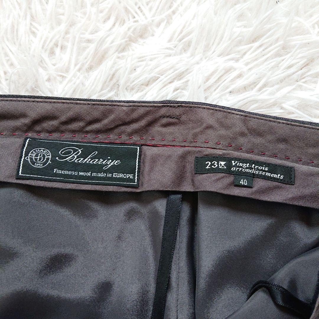 23区 バハリエ ヨーロッパ生地 パンツスーツ ストライプ 大きいサイズ 40