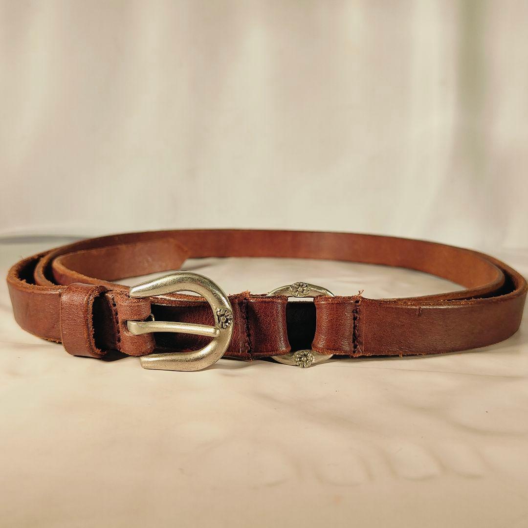 【英国製ヴィンテージ】ダブルラップ本革ベルト　上質クラシックドレスベルト　正規品