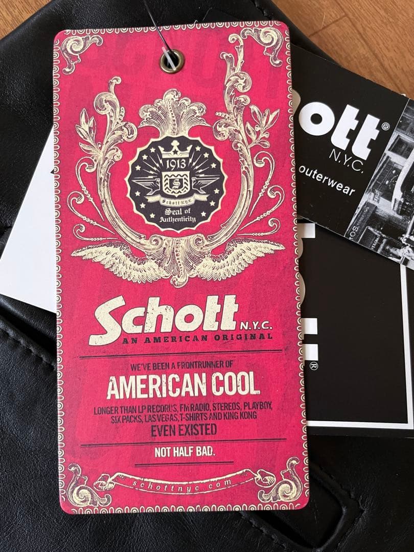 SCHOTT レザーベスト　タグ付き　サイズS