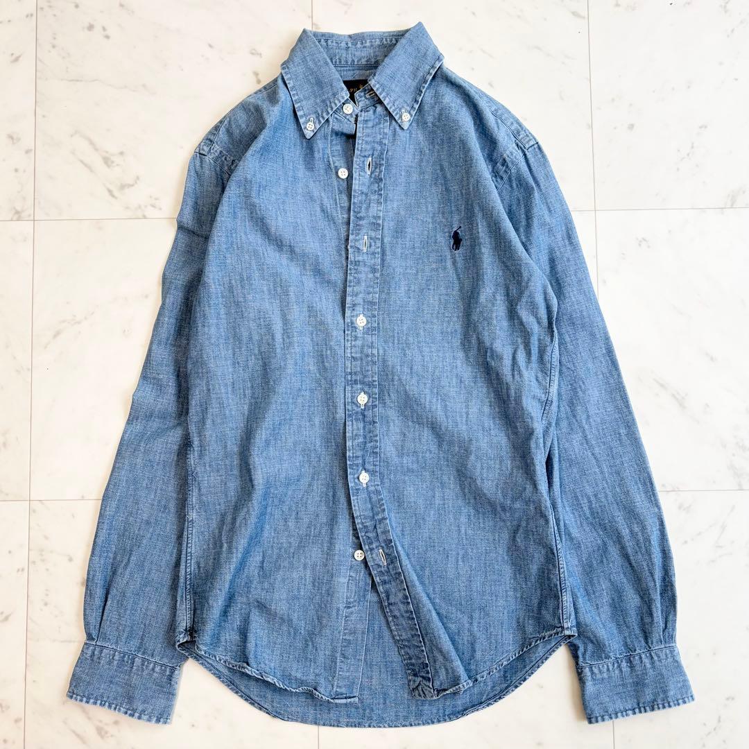 美品 ラルフローレン デニムシャツ ボタンダウン ダンガリー XS