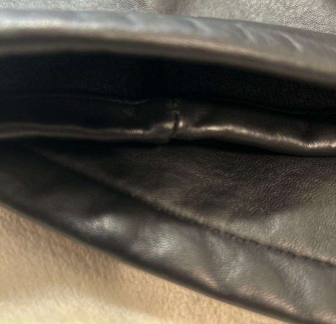 malo 黒 マーロ レザー カシミア ジップアップブルゾン サイズ48