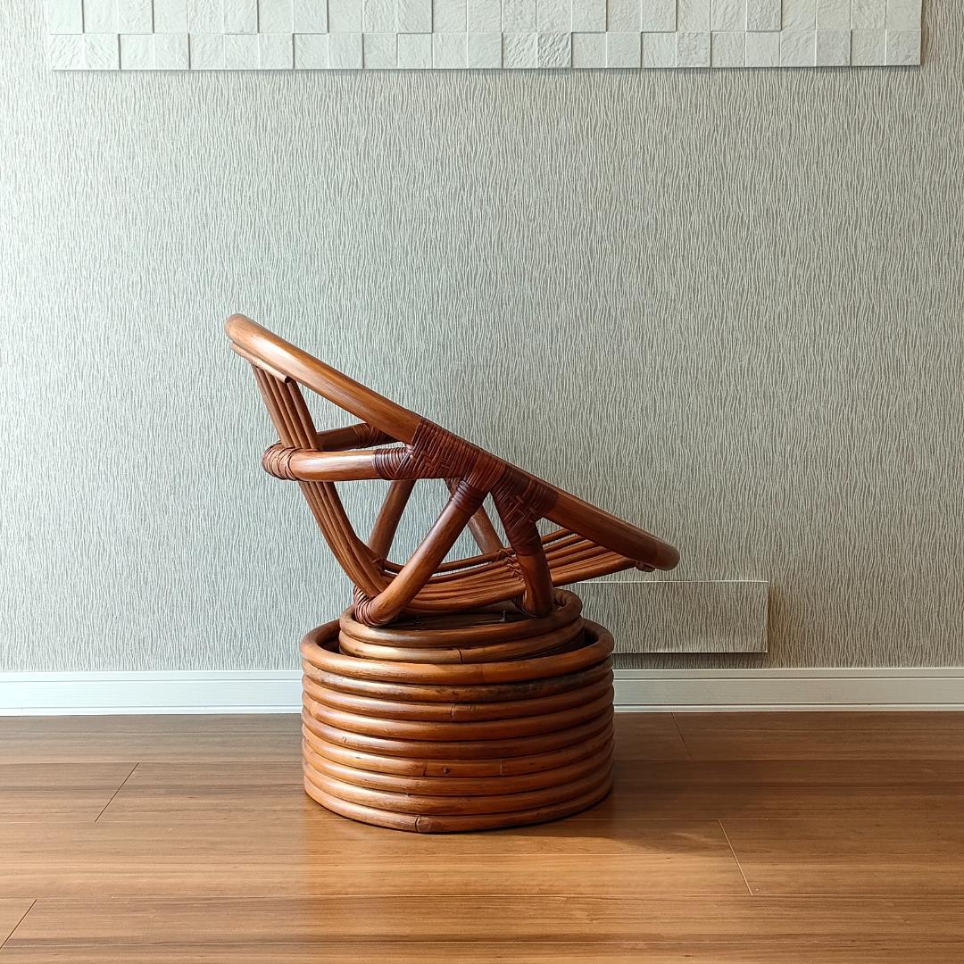 ラタン　ロッキングチェア　回転椅子　曲木椅子　パーソナルチェア