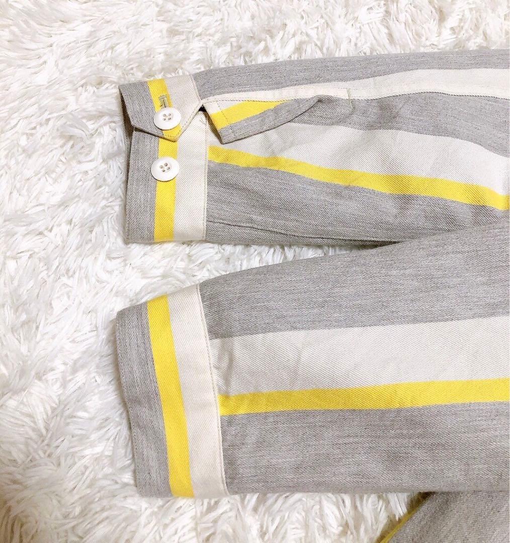 まっきゃん フレッドペリーミントデザインズモッズ コートストライプ ファー