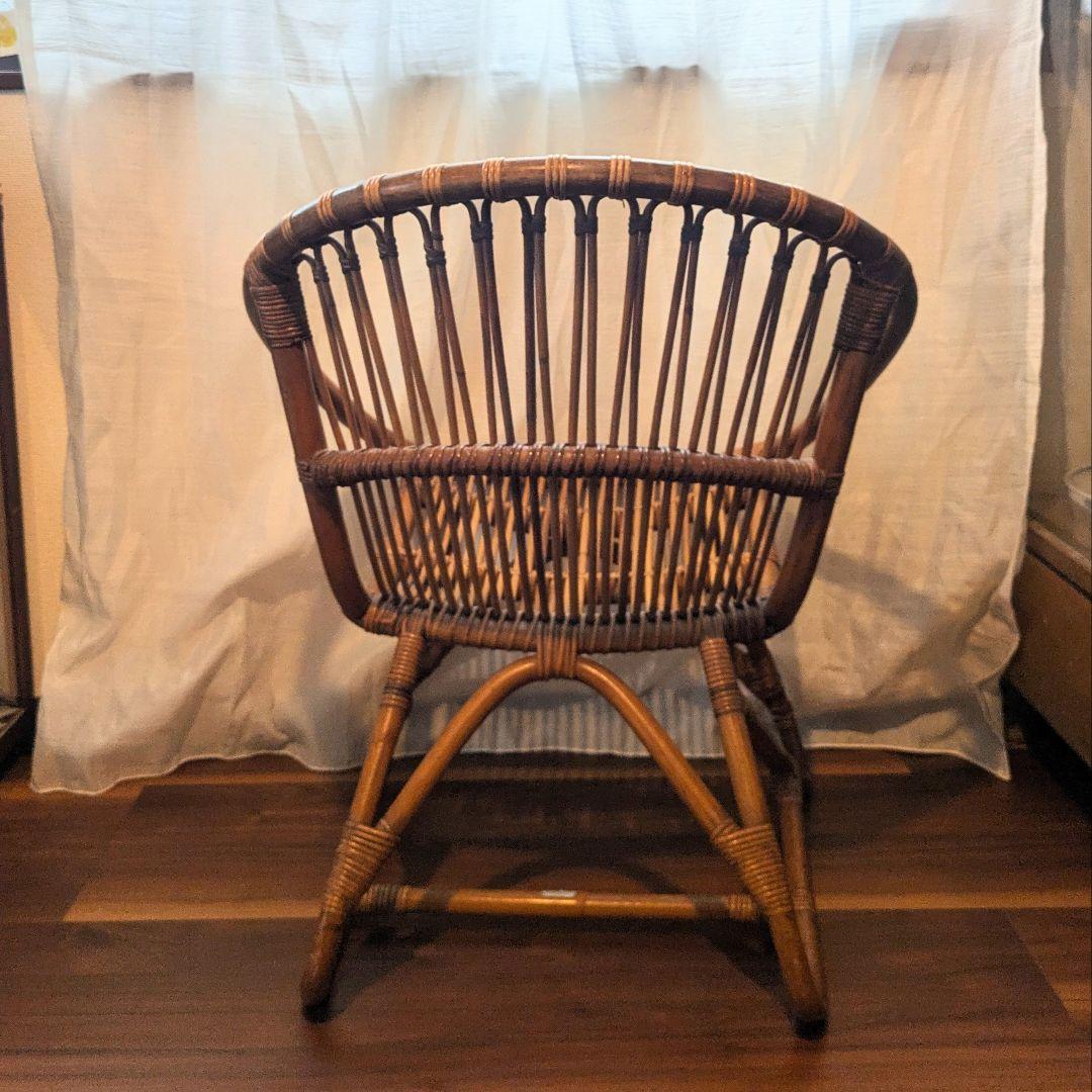 ラタンチェア　ラウンジチェア　籐家具　ビンテージチェア 　古道具　送料込