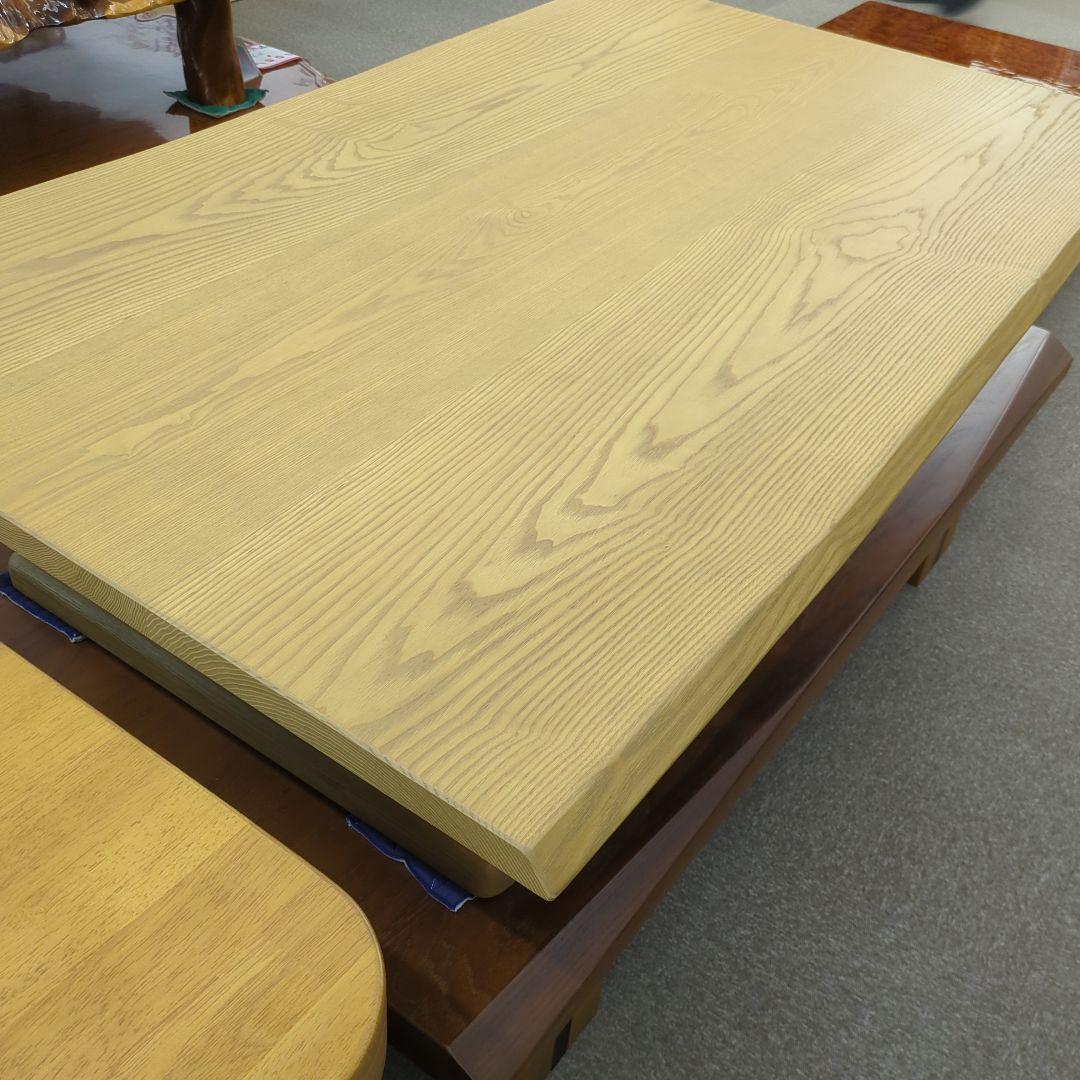 送料込み　未使用　タモ無垢材　うずくり　天然木 座卓テーブル　座卓