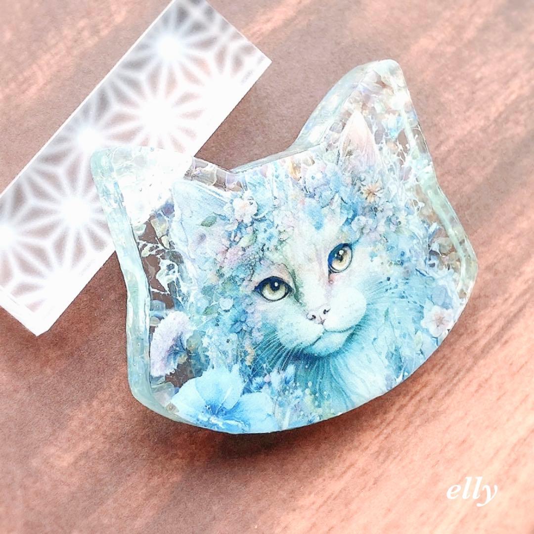 【sawasawa様】1256.琉球ガラス　夜桜　じゃれ猫　レジン　チャーム