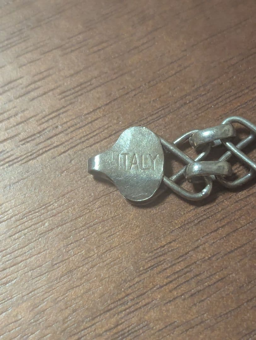 ヴィンテージ シルバー925 カニカン式 ブレスレット 約20cm イタリア製