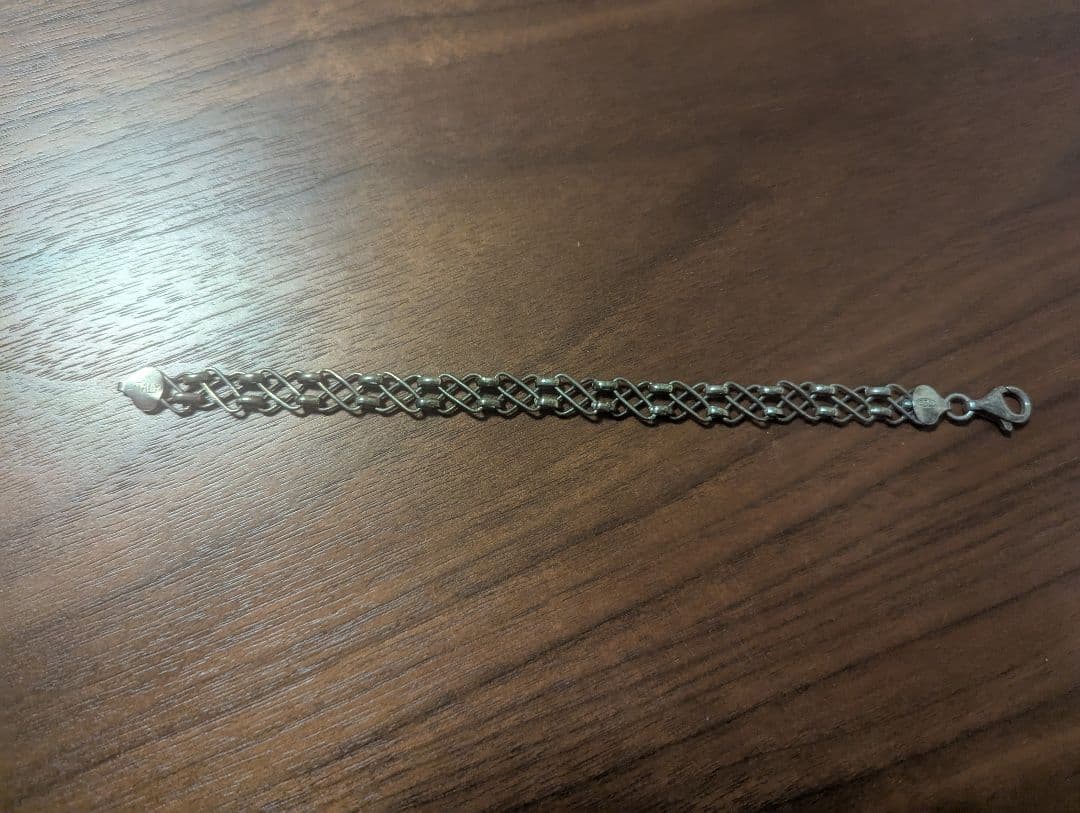 ヴィンテージ シルバー925 カニカン式 ブレスレット 約20cm イタリア製