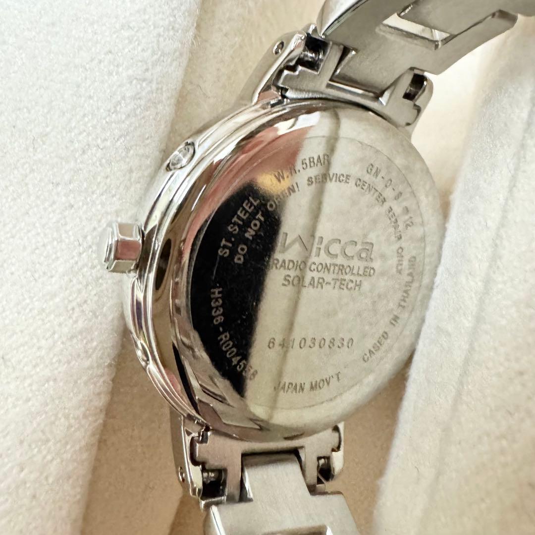 美品 Wicca citizen シルバー 腕時計 ソーラー スワロフスキ