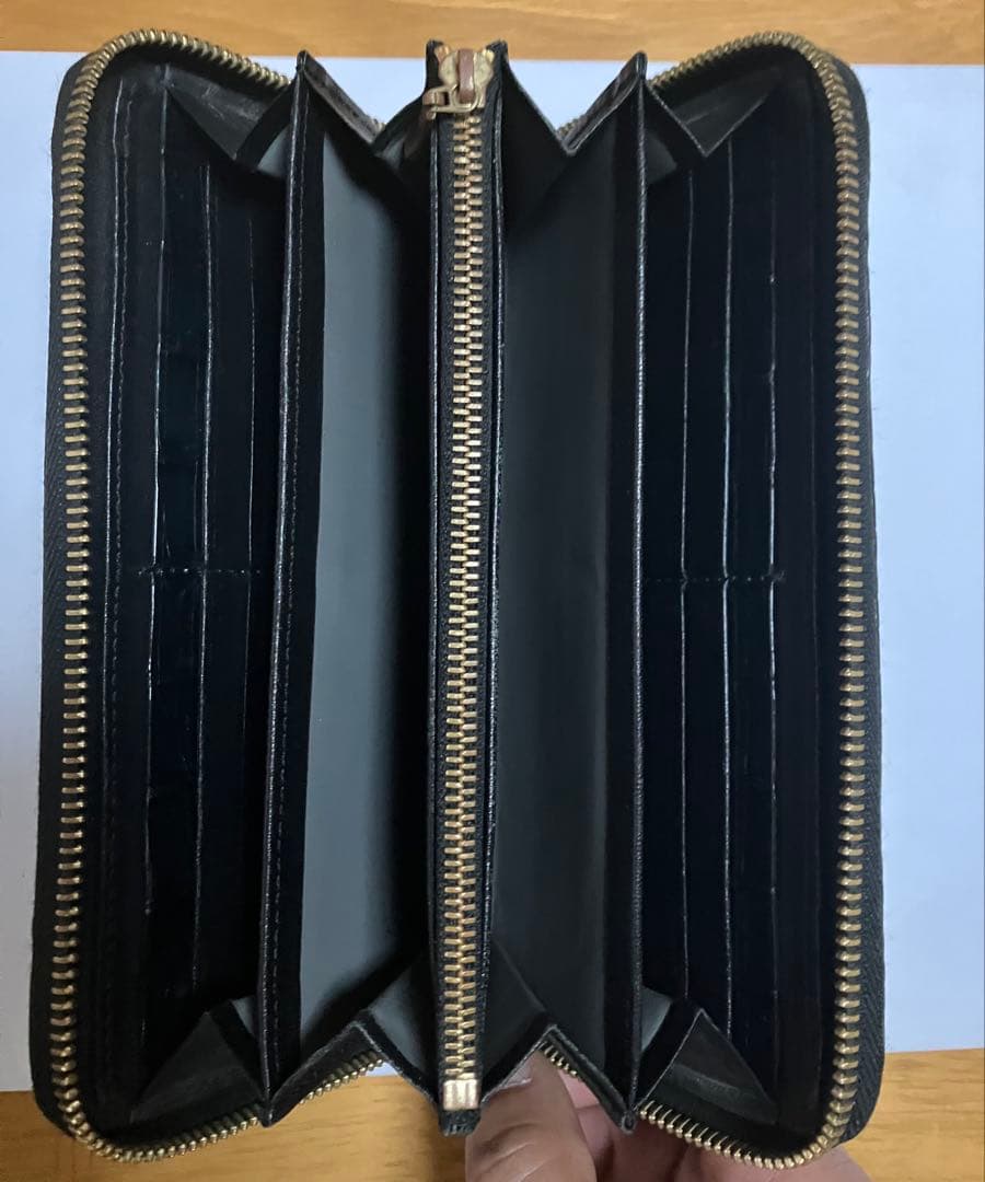 東京クロコダイルレザー 長財布　ナイルクロコセンター取り　アビスブラック