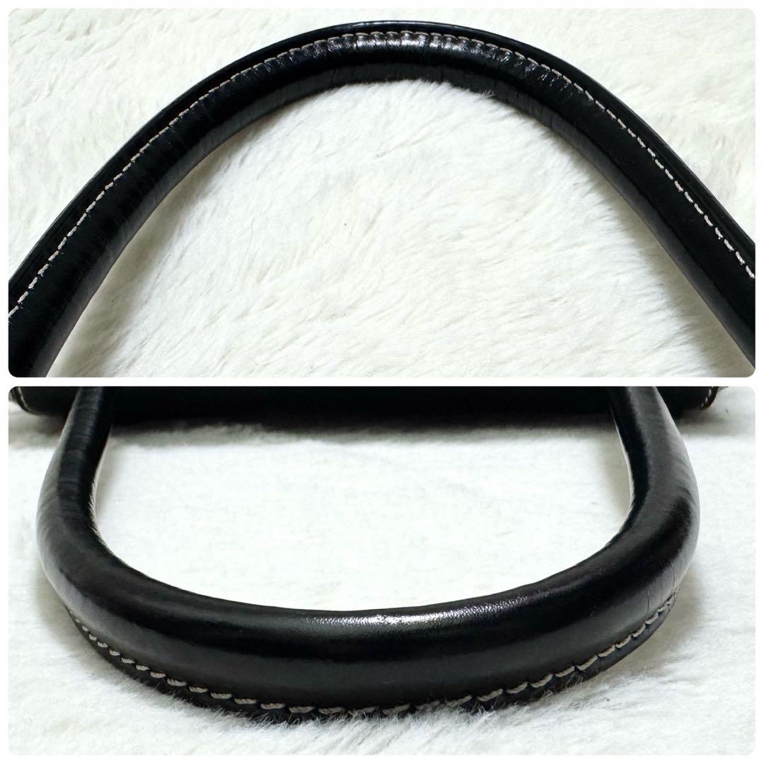 VASIC BEE スムースレザー 2way ワンハンドバッグ 肩掛け ブラック