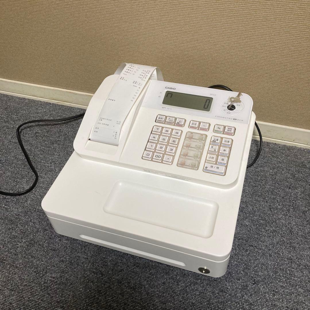 美品　CASIO レジ　SR-G3 ホワイト　スマホ連動　動作チェック済み
