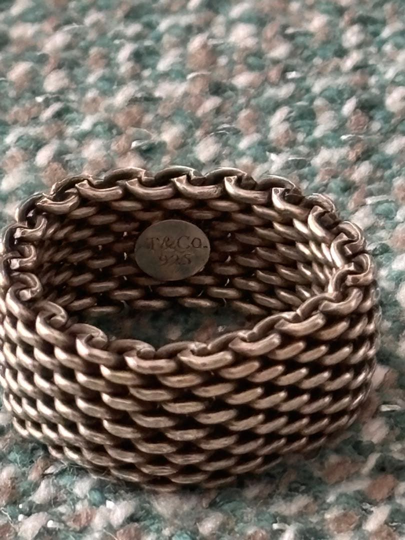 TIFFANY ティファニー サマセットメッシュリング☆ 14〜15号サイズ