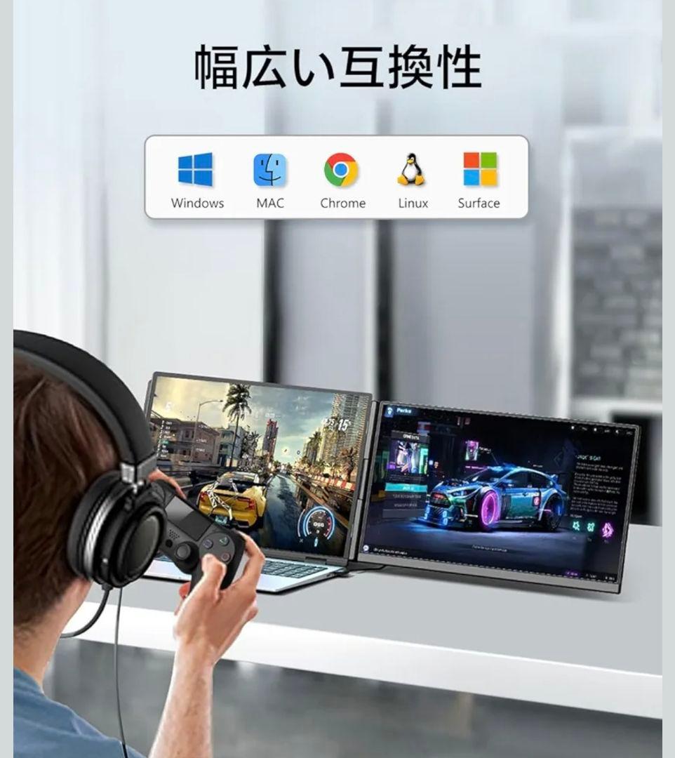 Laptomo P5 デュアルモニター 15.6インチFHD 1080P ディス