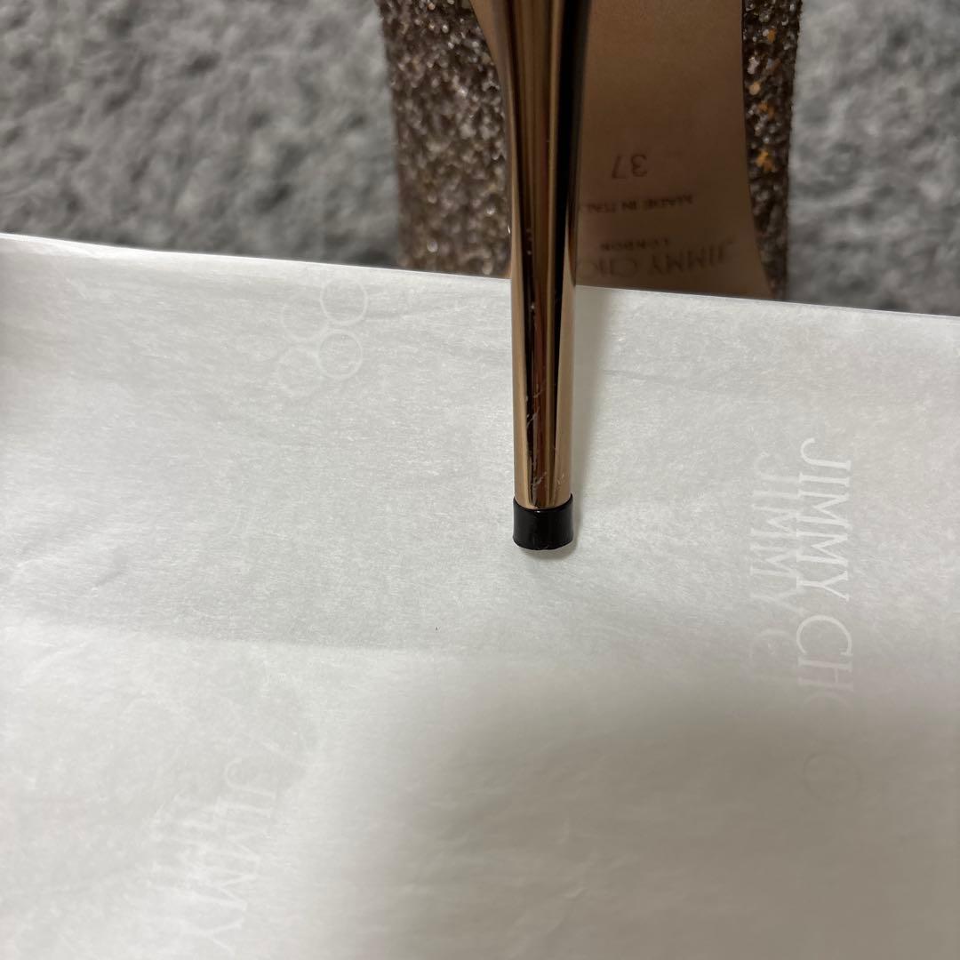 JIMMY CHOO ゴールド グリッターハイヒール　結婚式