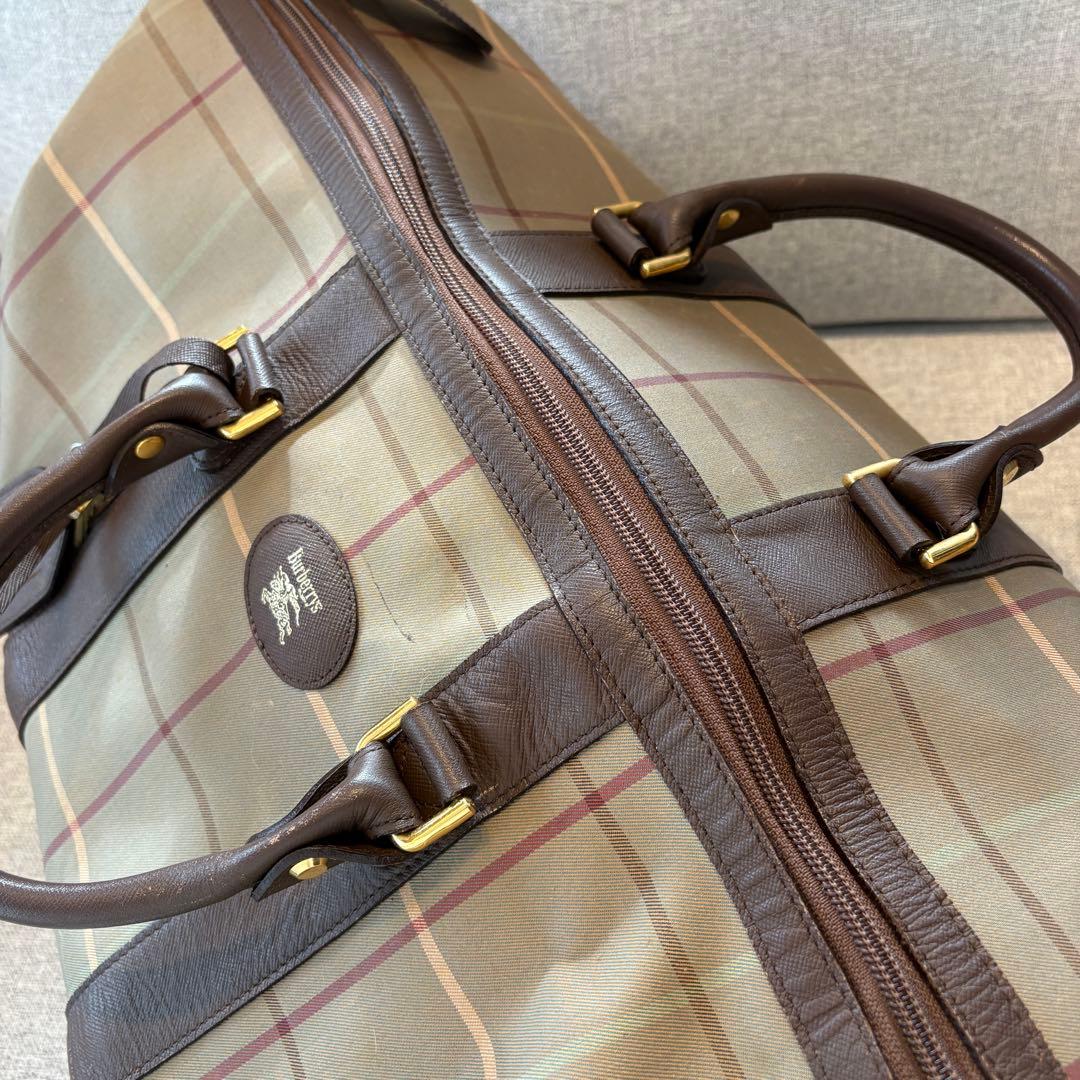 希少　Burberrys バーバリー ボストンバッグ　タグ鍵付　チェック　玉虫色