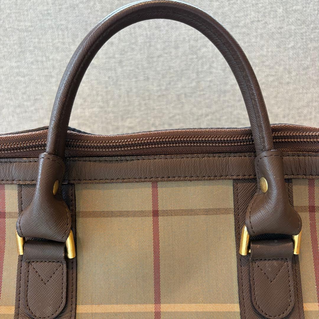 希少　Burberrys バーバリー ボストンバッグ　タグ鍵付　チェック　玉虫色