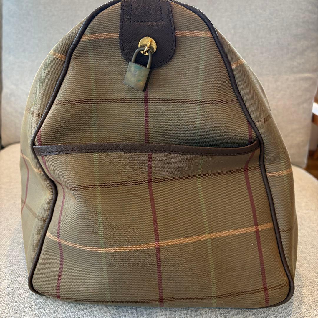 希少　Burberrys バーバリー ボストンバッグ　タグ鍵付　チェック　玉虫色