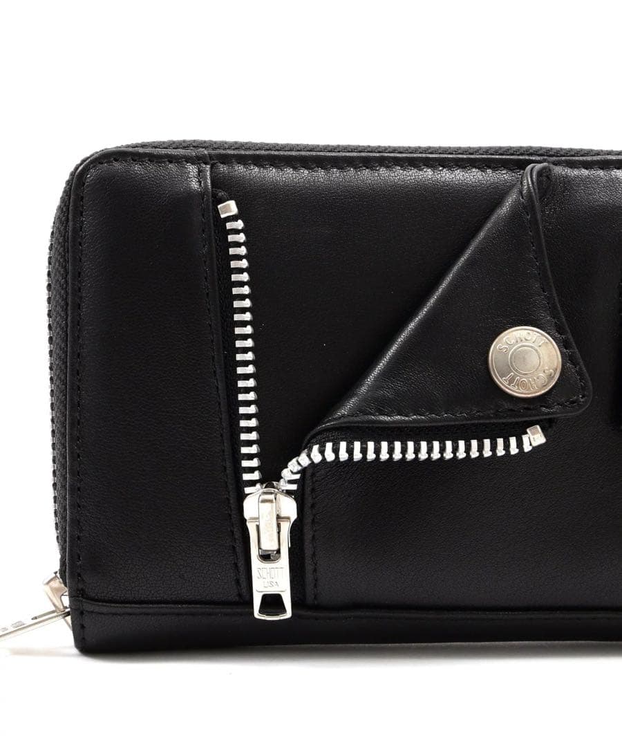 schott レザー ライダース ジップウォレット