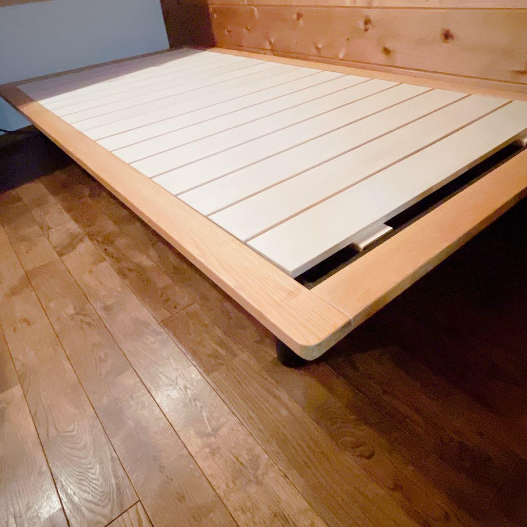 無印良品　無印　木製　ベッドフレーム ベッド　シングル オーク材　脚付　スチール