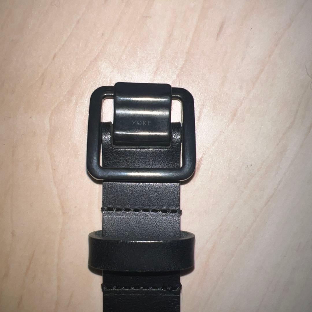 YOKE 23AW Narrow Leather Belt ブラック/ブラック