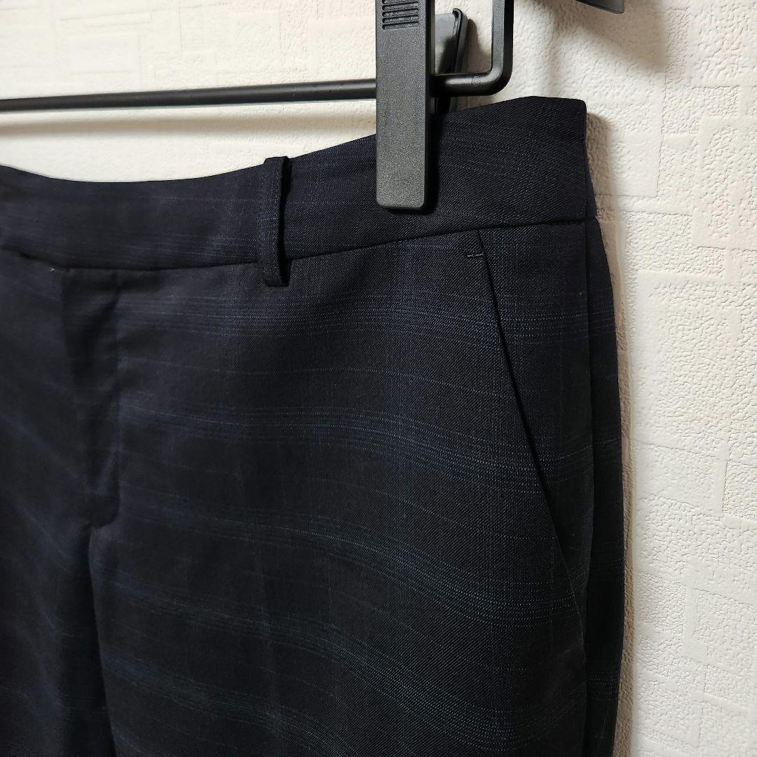 エヌライン　レディース　パンツスーツ　セットアップ　濃紺　チェック　大きいサイズ