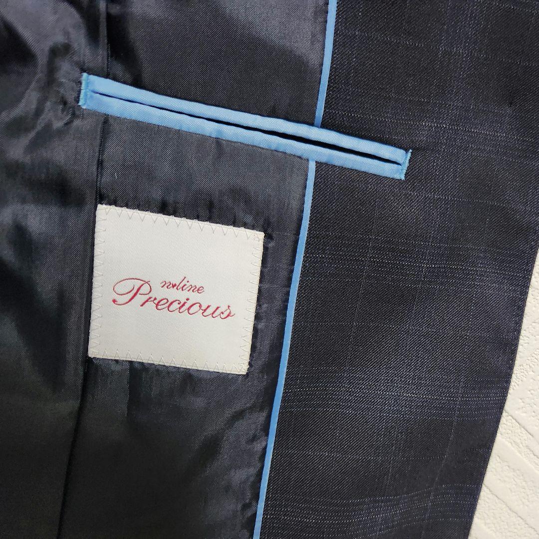 エヌライン　レディース　パンツスーツ　セットアップ　濃紺　チェック　大きいサイズ