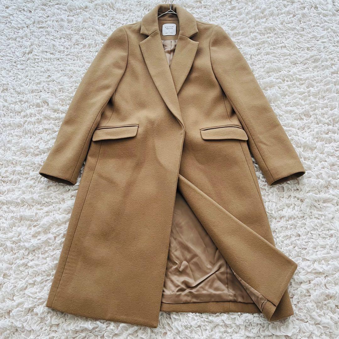 美品 UNITED TOKYO カシミヤ混チェスターコート 2 ロングコート M