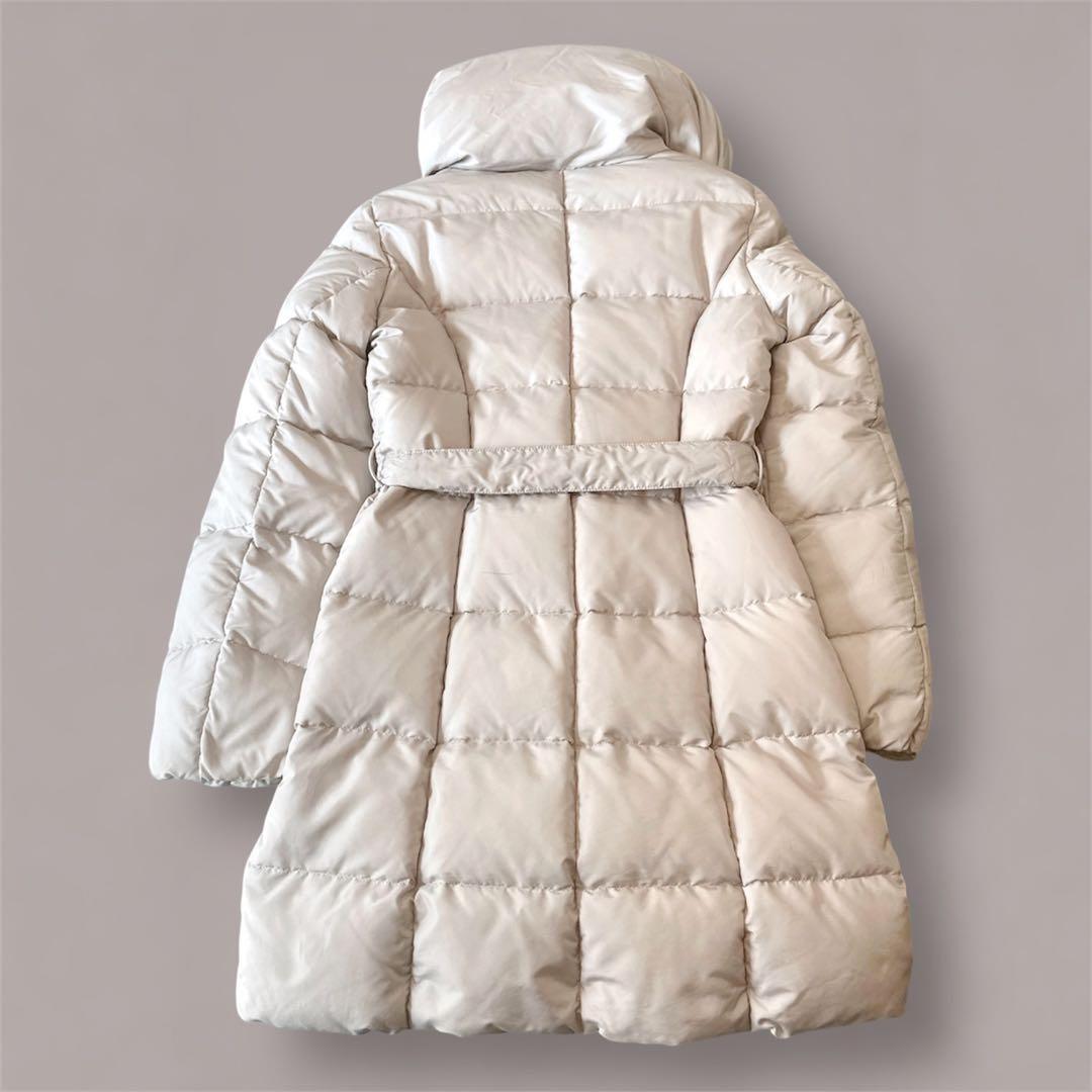 極美品 MAX MARA ベルテッド ロング ダウンコート アイボリー40