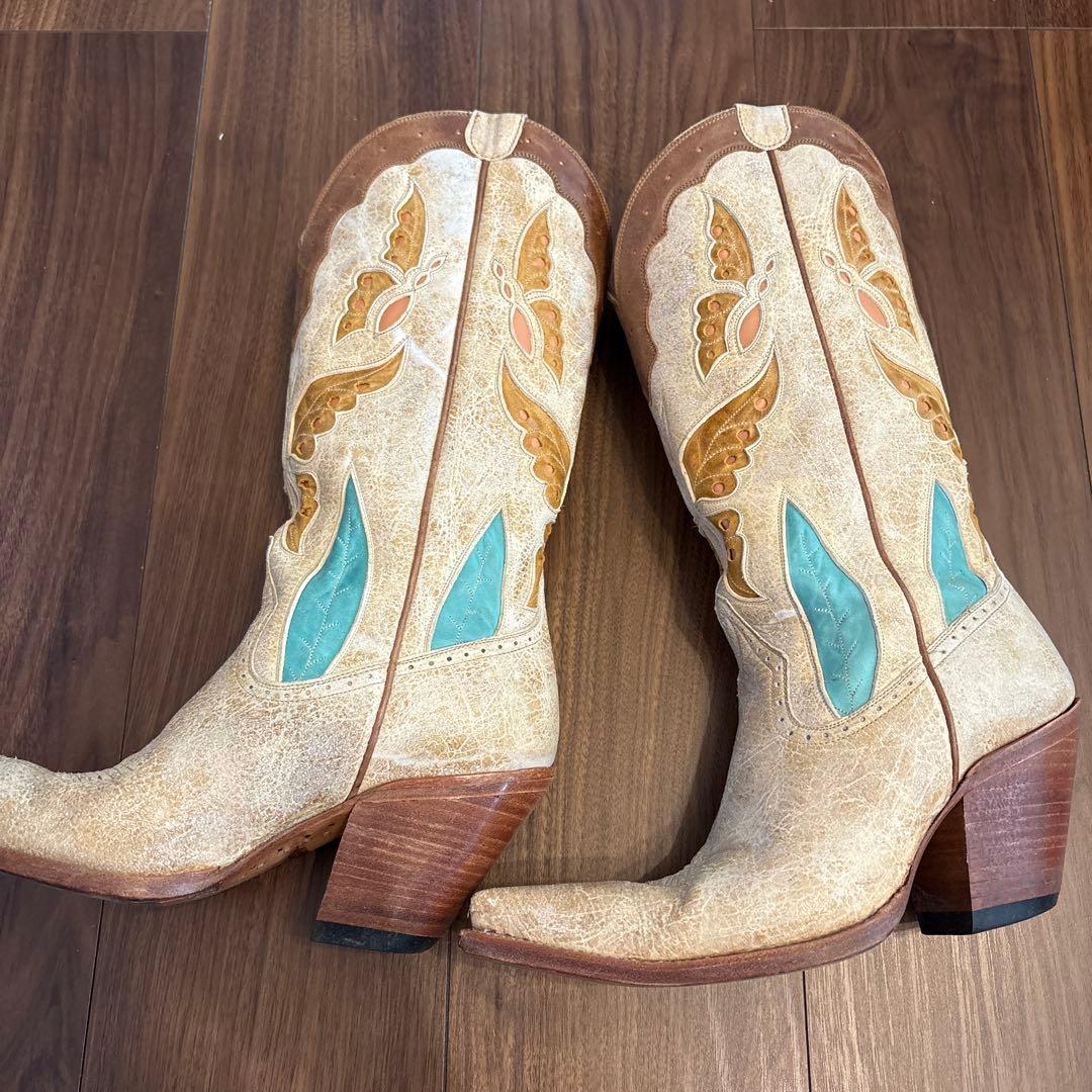 【豆福さま検討中】バタフライモチーフ ウエスタンブーツ24センチ程度