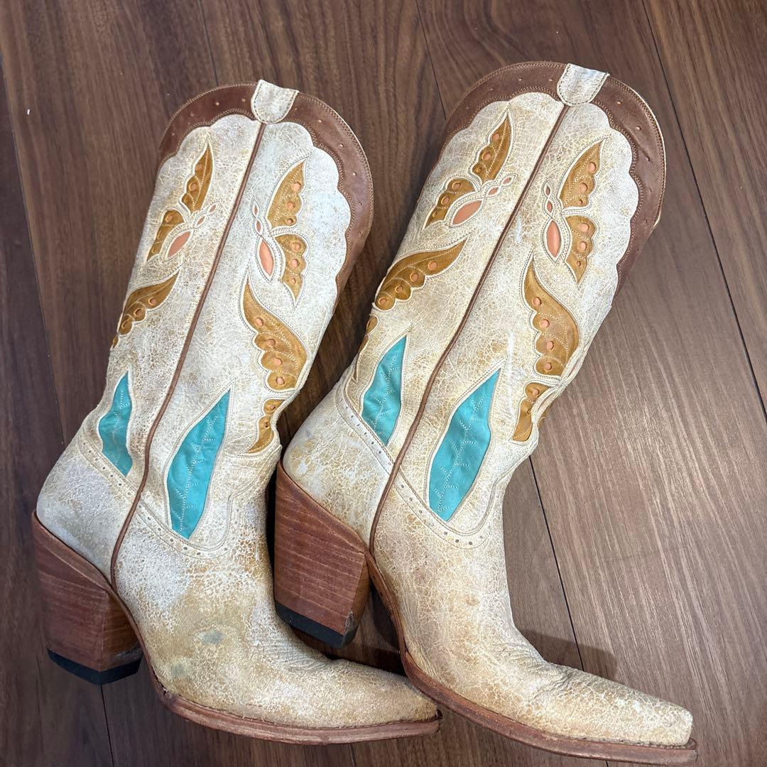 【豆福さま検討中】バタフライモチーフ ウエスタンブーツ24センチ程度