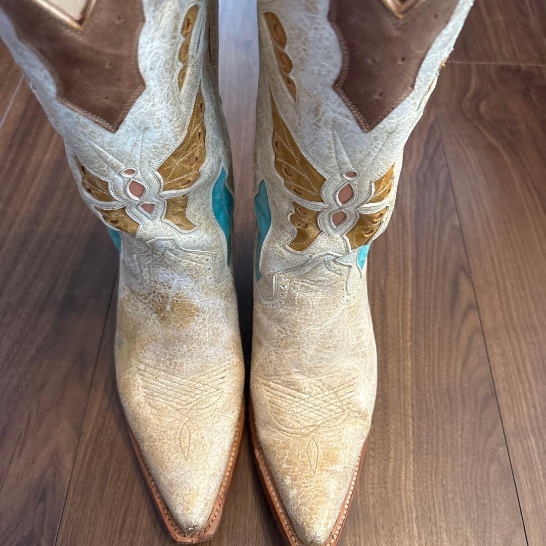 【豆福さま検討中】バタフライモチーフ ウエスタンブーツ24センチ程度