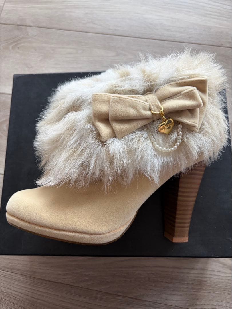 LIZ LISA リズリサ ファー付 ショートブーツ リボン　Lサイズ