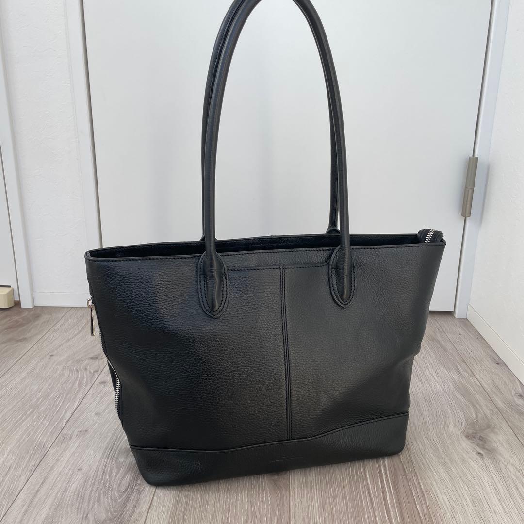 【美品】JOYA 本革 シボ革 レザートート ブラック ビジネス A4収納可