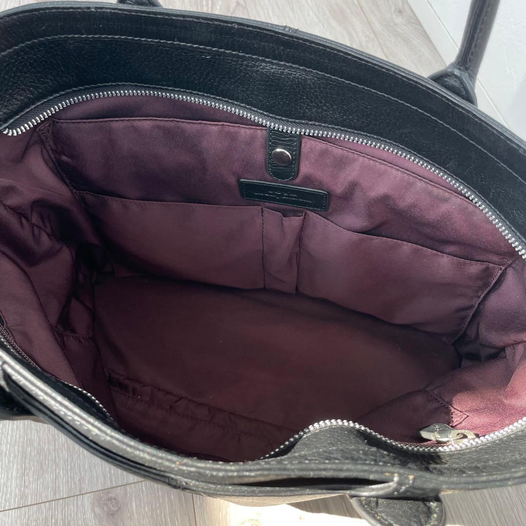 【美品】JOYA 本革 シボ革 レザートート ブラック ビジネス A4収納可