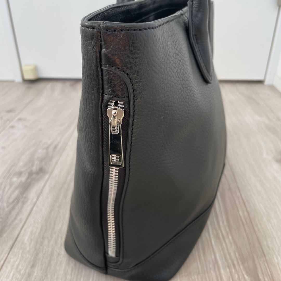 【美品】JOYA 本革 シボ革 レザートート ブラック ビジネス A4収納可